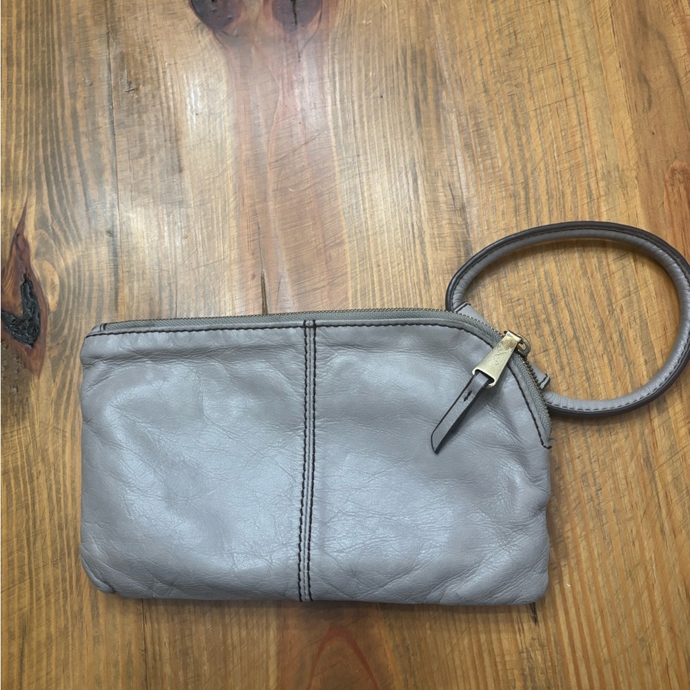 HOBO Taupe Leather Wristlet